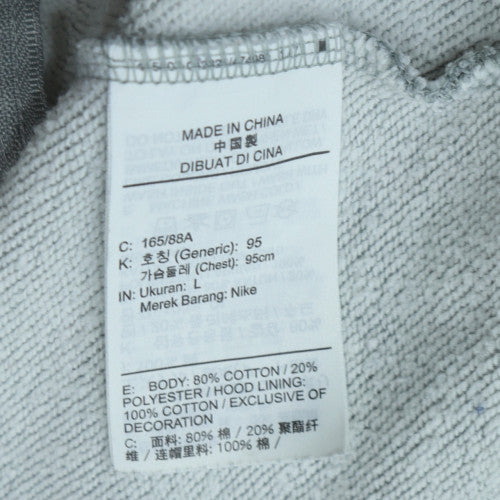 Nike Men's Grey Full Zip Hoodie L Fleece Regular Fit
