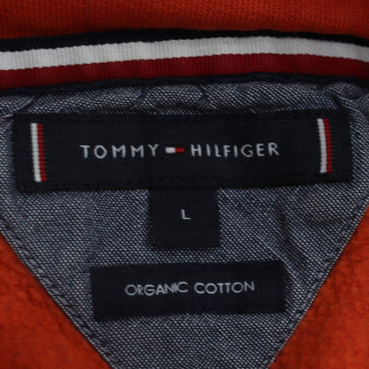 Tommy Hilfiger Men's Orange Pullover Hoodie L Logo Sweatshirt
