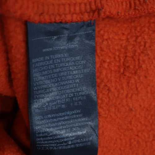 Tommy Hilfiger Men's Orange Pullover Hoodie L Logo Sweatshirt