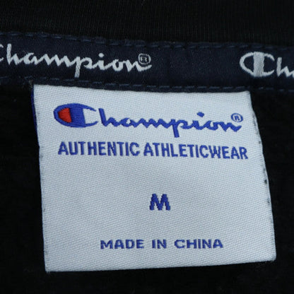 Champion Men's Black Full Zip Hoodie Size M Logo Fleece Sweatshirt