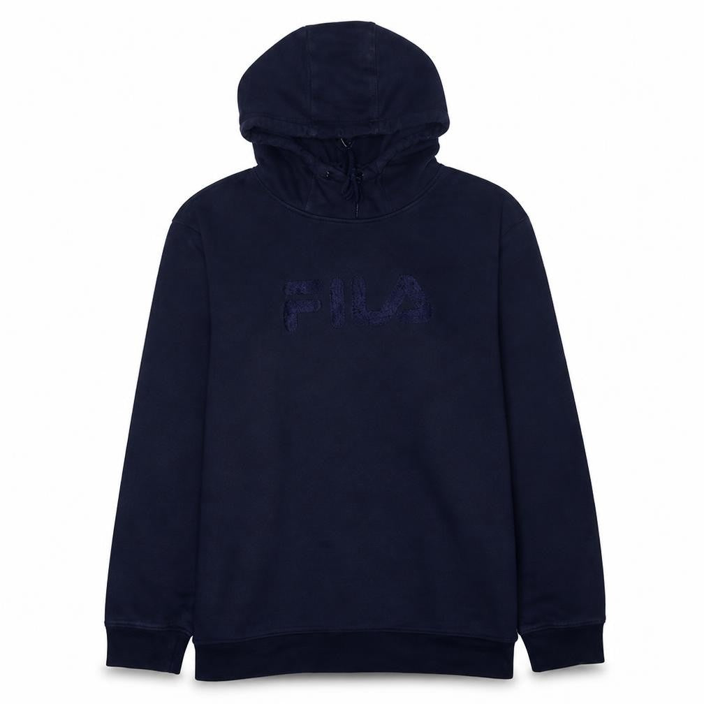 Fila Mens Blue XL Pullover Hoodie Fleece Logo Sweatshirt