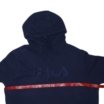 FILA Mens Blue XL Pullover Hoodie Fleece Logo Sweatshirt