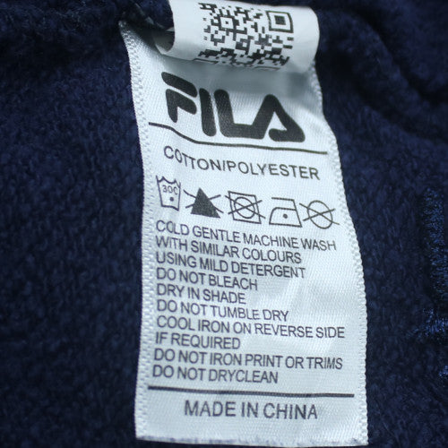 FILA Mens Blue XL Pullover Hoodie Fleece Logo Sweatshirt