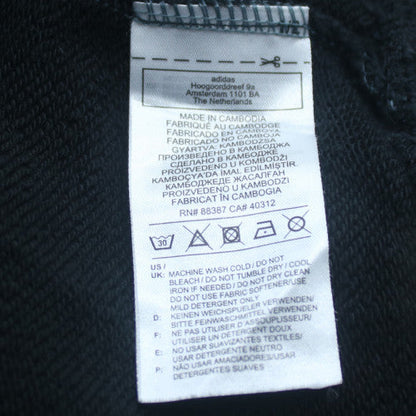 Adidas Mens Grey Black XL Pullover Hoodie Embroidered Logo Sportswear