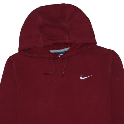 Nike Men's Red Pullover Hoodie Medium Fleece Logo Sweatshirt