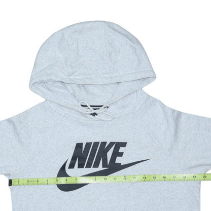 Nike Womens Grey Pullover Hoodie XS Cotton Blend Logo Sweatshirt
