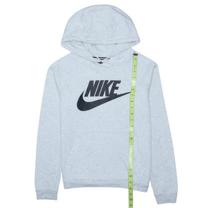 Nike Womens Grey Pullover Hoodie XS Cotton Blend Logo Sweatshirt