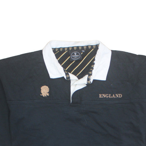 Guinness Men’s Black England 5XL Rugby Shirt Cotton Short Sleeve
