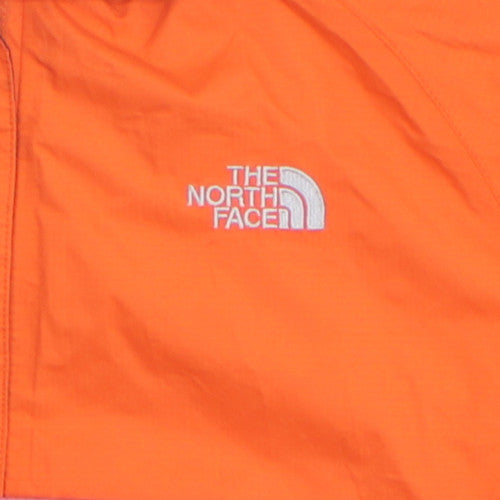 The North Face Womens Orange Waterproof Hooded Rain Jacket M