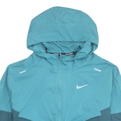 Nike Men's Blue Windbreaker Hooded Jacket L Lightweight Sports