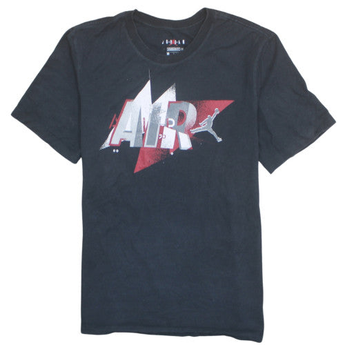 Jordan Men's Black Graphic AIR Logo Short Sleeve T-Shirt Size L