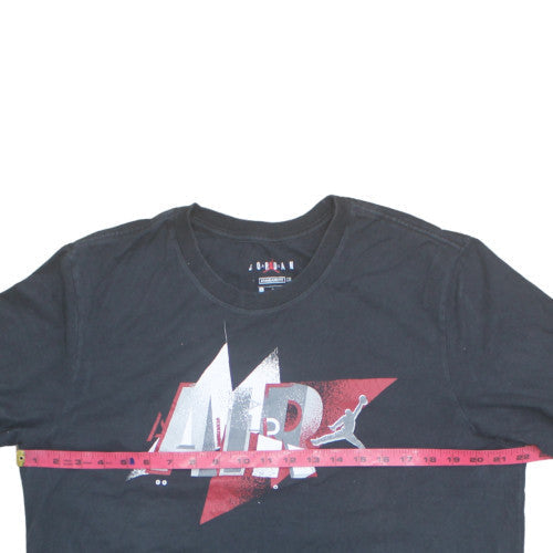 Jordan Men's Black Graphic AIR Logo Short Sleeve T-Shirt Size L