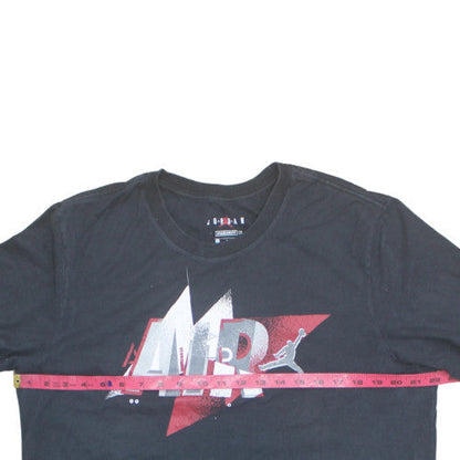 Jordan Men's Black Graphic AIR Logo Short Sleeve T-Shirt Size L