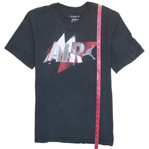 Jordan Men's Black Graphic AIR Logo Short Sleeve T-Shirt Size L