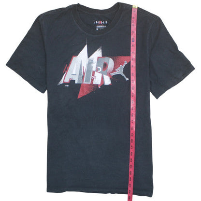 Jordan Men's Black Graphic AIR Logo Short Sleeve T-Shirt Size L