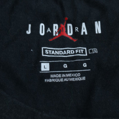 Jordan Men's Black Graphic AIR Logo Short Sleeve T-Shirt Size L