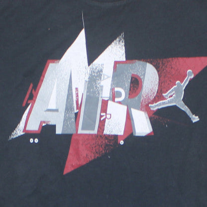 Jordan Men's Black Graphic AIR Logo Short Sleeve T-Shirt Size L