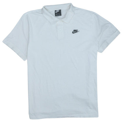 Nike Men's White XL Polo Shirt Short Sleeve Cotton Logo Sports Top