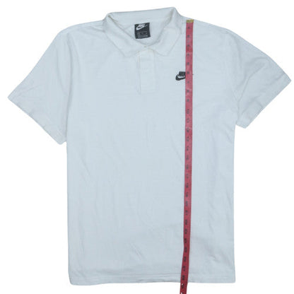 Nike Men's White XL Polo Shirt Short Sleeve Cotton Logo Sports Top