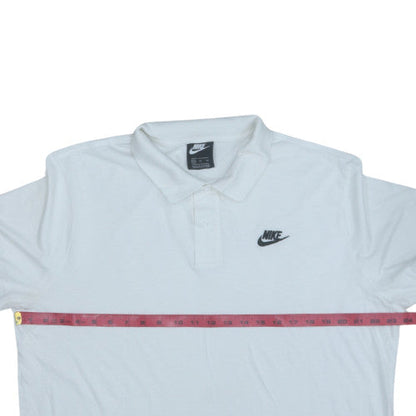 Nike Men's White XL Polo Shirt Short Sleeve Cotton Logo Sports Top