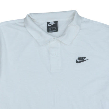 Nike Men's White XL Polo Shirt Short Sleeve Cotton Logo Sports Top