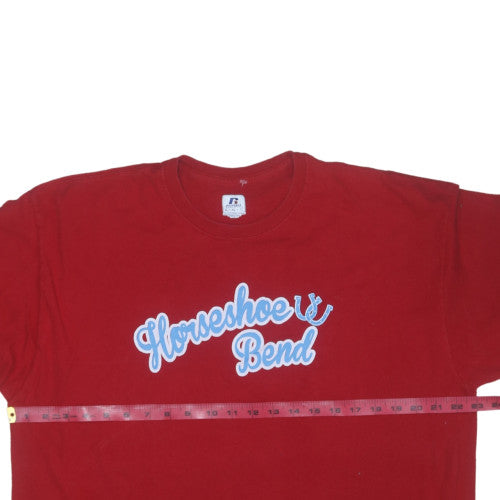 Russell Athletic Mens Red Graphic Horseshoe Bend T-Shirt XL