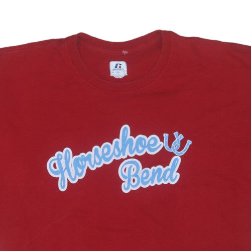 Russell Athletic Mens Red Graphic Horseshoe Bend T-Shirt XL