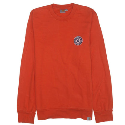 Carhartt Men's Orange Logo Crew Neck Sweatshirt Size M