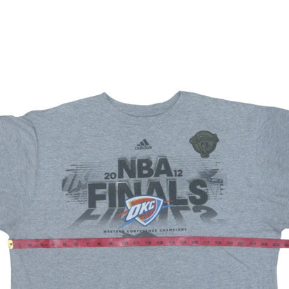 Adidas Men's Grey NBA Finals 2012 OKC T-Shirt XL Cotton Blend Crew Neck