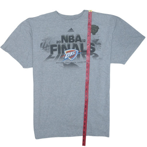 Adidas Men's Grey NBA Finals 2012 OKC T-Shirt XL Cotton Blend Crew Neck