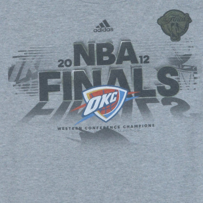 Adidas Men's Grey NBA Finals 2012 OKC T-Shirt XL Cotton Blend Crew Neck