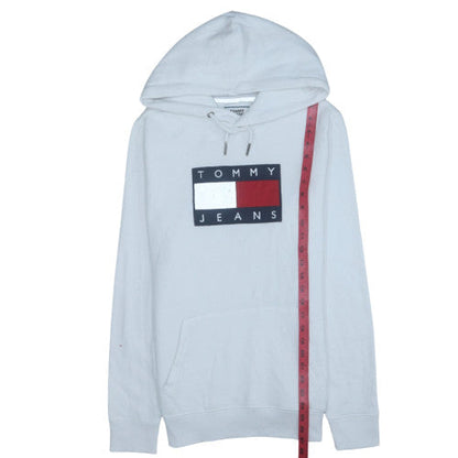 Tommy Jeans Men's White Pullover Hoodie M Classic Logo Sweatshirt