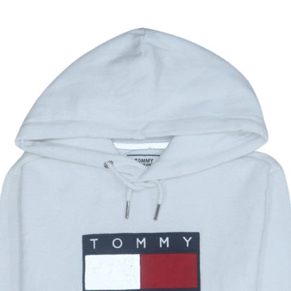 Tommy Jeans Men's White Pullover Hoodie M Classic Logo Sweatshirt
