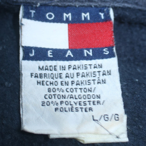 Tommy Jeans Men Blue Crew Neck Pullover Sweatshirt L Classic Logo
