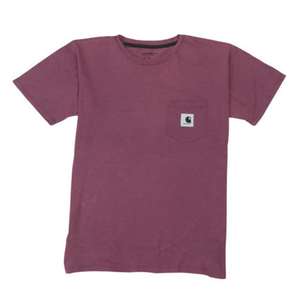 Carhartt Men Purple Cotton Crew Neck Short Sleeve T-Shirt Size S