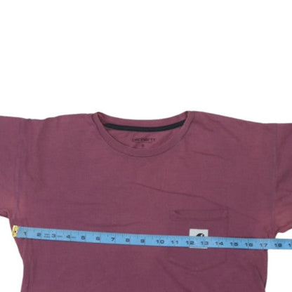 Carhartt Men Purple Cotton Crew Neck Short Sleeve T-Shirt Size S