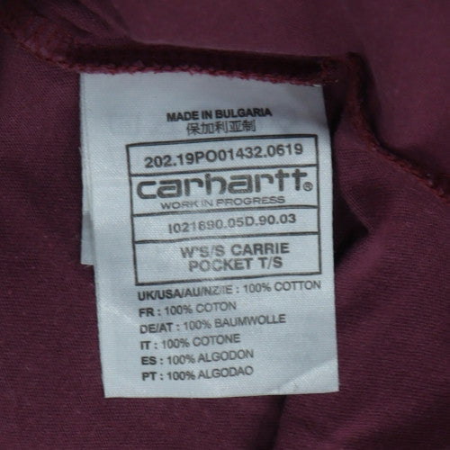 Carhartt Men Purple Cotton Crew Neck Short Sleeve T-Shirt Size S