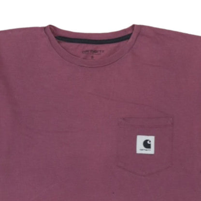 Carhartt Men Purple Cotton Crew Neck Short Sleeve T-Shirt Size S