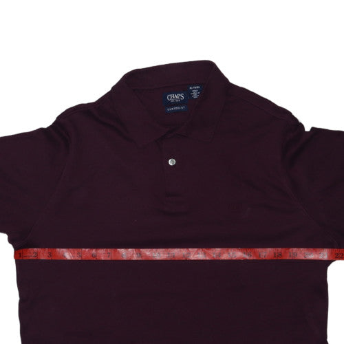 Chaps Men's Brown XL Slim Fit Short Sleeve Polo Shirt