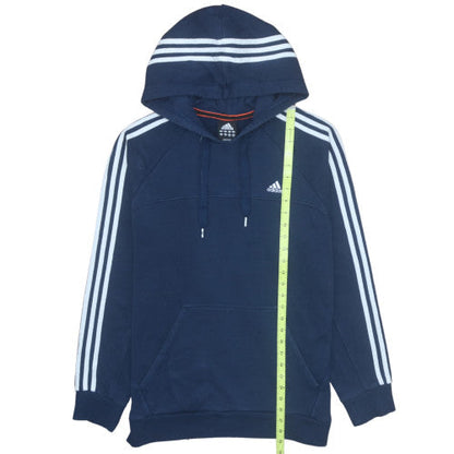 Adidas Men Blue Pullover Hoodie L Regular Fit Sports Fleece