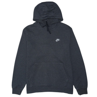 Nike Men's Grey XL Pullover Hoodie with Logo Pocket - Sportswear
