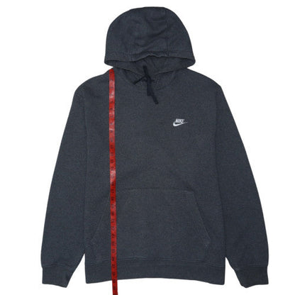 Nike Men's Grey XL Pullover Hoodie with Logo Pocket - Sportswear