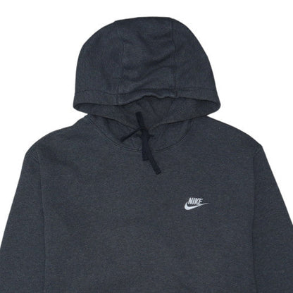 Nike Men's Grey XL Pullover Hoodie with Logo Pocket - Sportswear
