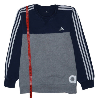 Adidas Men’s Grey Navy 2XL Crew Neck Pullover Sweatshirt