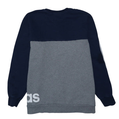 Adidas Men’s Grey Navy 2XL Crew Neck Pullover Sweatshirt