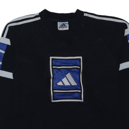 Adidas Mens Black L Pullover Sweatshirt Logo Sportswear