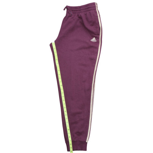 Adidas Womens Burgundy Jogger Sweatpants XL Side Stripe Drawstring