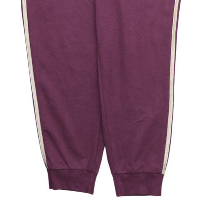 Adidas Womens Burgundy Jogger Sweatpants XL Side Stripe Drawstring