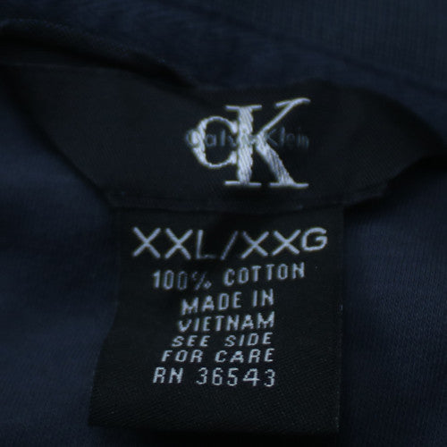 Calvin Klein Men's Blue 2XL Cotton Short Sleeve Polo Shirt