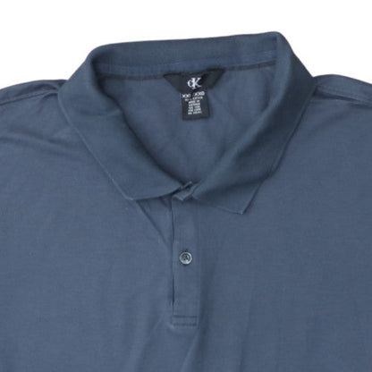 Calvin Klein Men's Blue 2XL Cotton Short Sleeve Polo Shirt